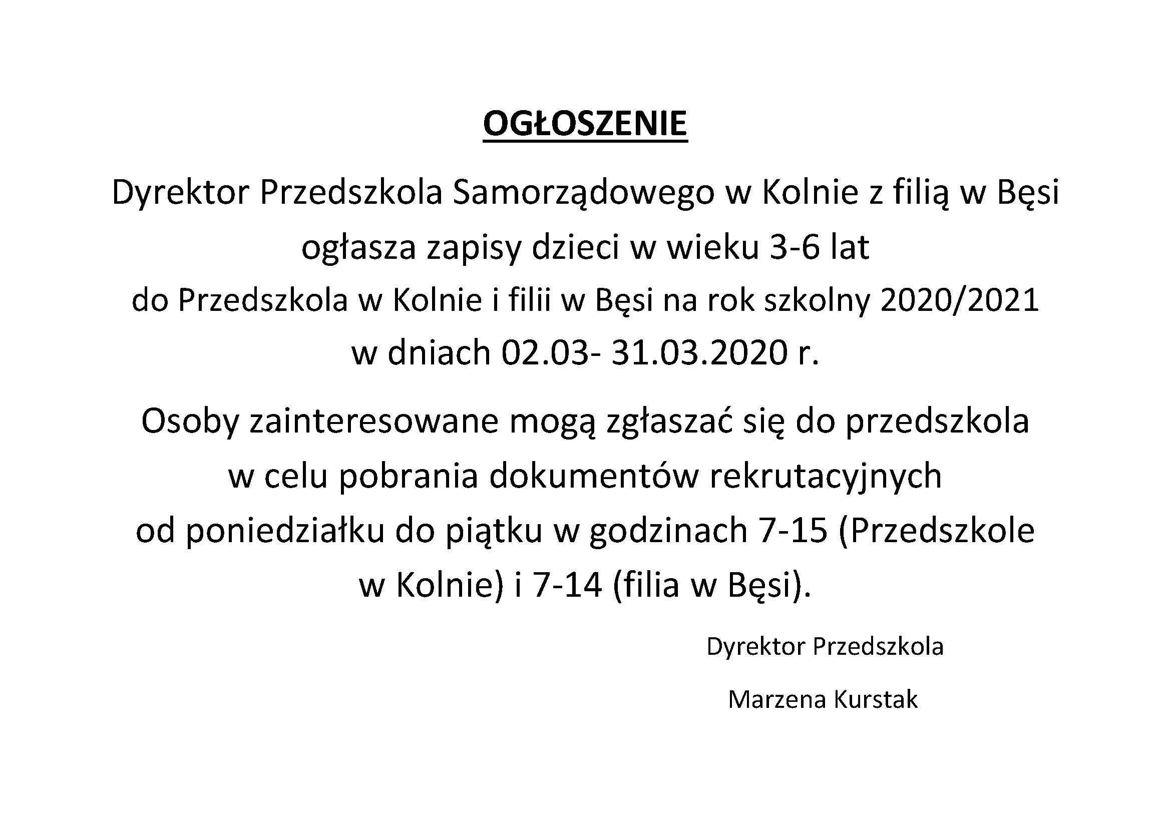 OGŁOSZENIE 20 21