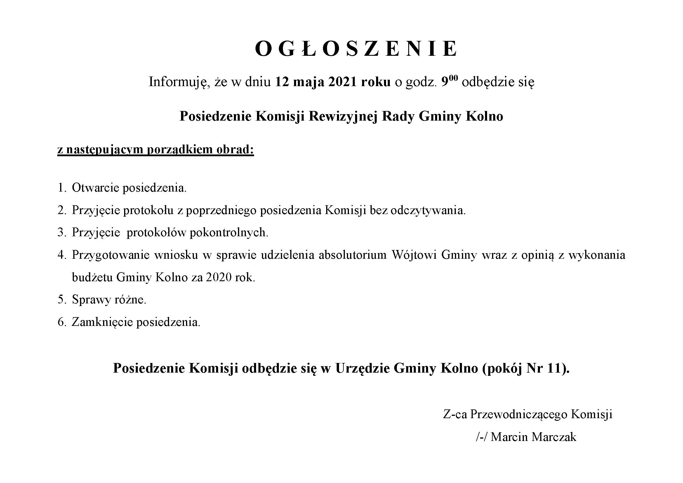 OGŁOSZENIE