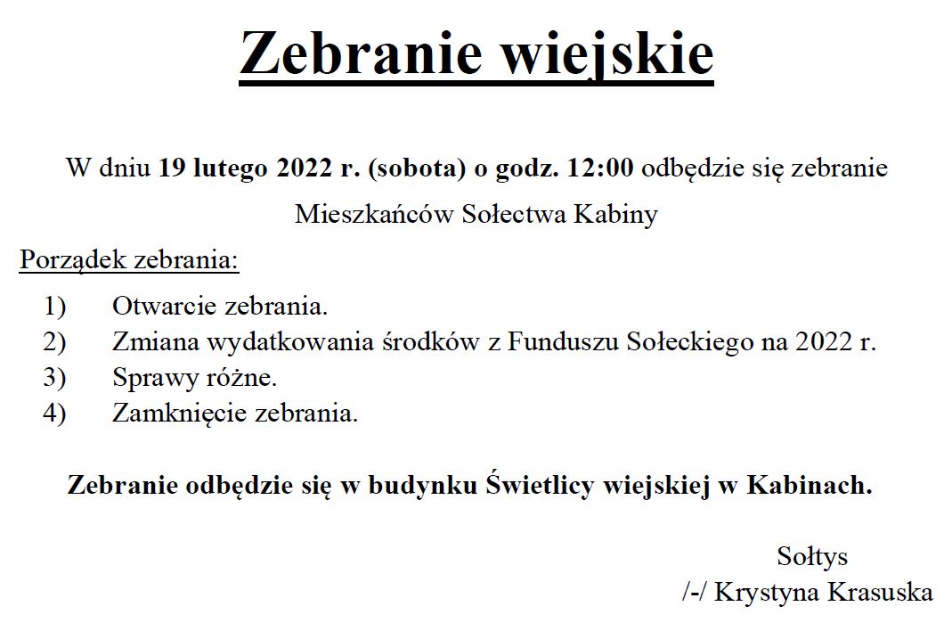 zebranie Kabiny