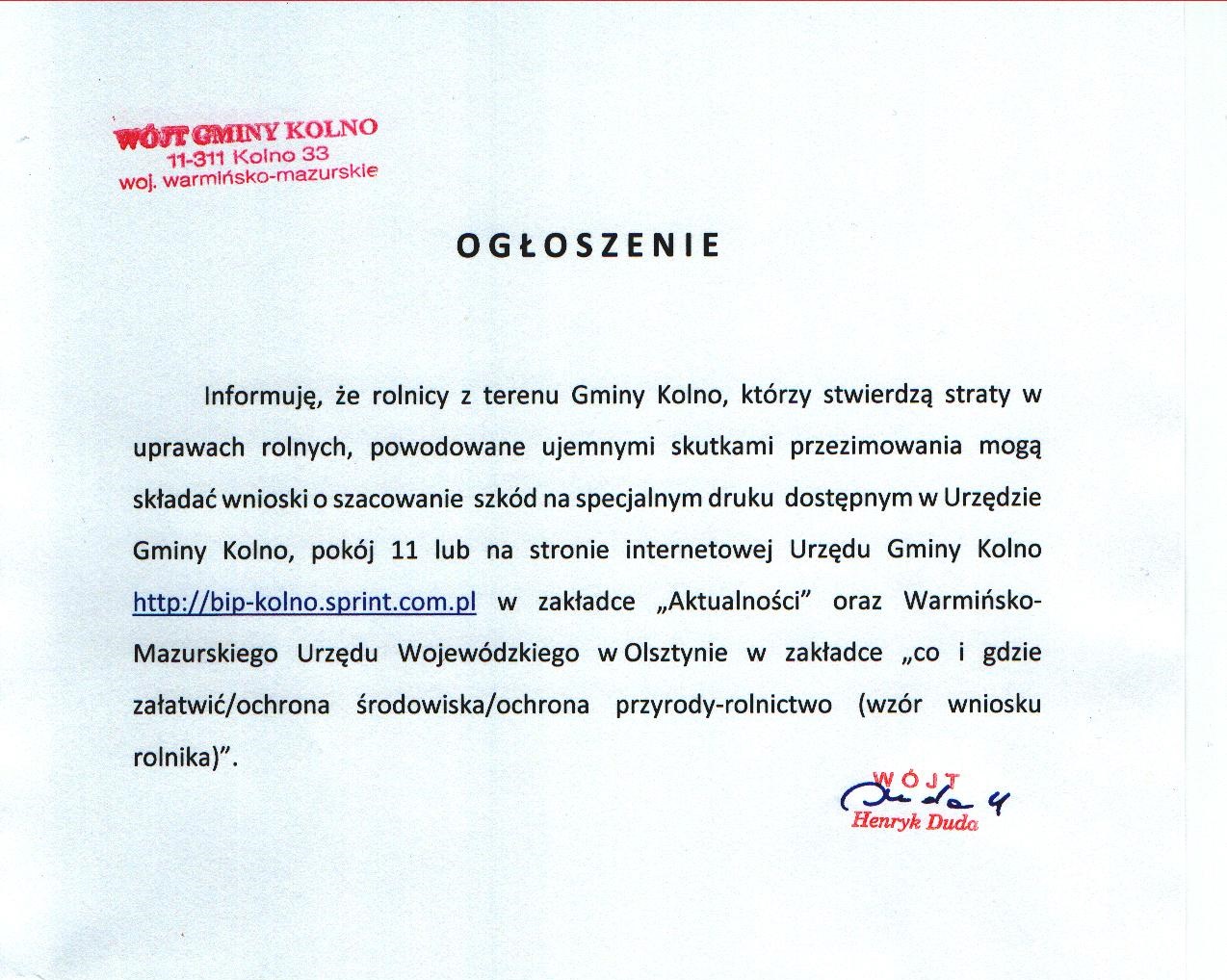 Ogłoszenie